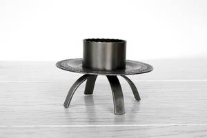 Handmade <b>Brass</b> <b>Candlestick</b> <b>Holder</b> With Round Base And Curved Arm For Home Decoration - Product Image 3