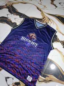 Maillot de basketball sans manches Bravehearts pour homme, col en V, imprimé par transfert thermique, polyester/coton, écologique, séchage rapide, motif géométrique - Product Image 2