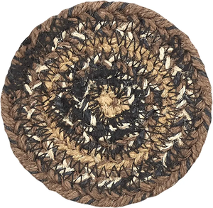 Posavasos Redondos Hechos a Mano de Mezcla de Yute, Marrón, Negro, Bronceado, Rústicos, Protectores de Mesa - Product Image 3