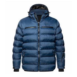 Oem High Quality Winter Men's Hooded Canvas Puffer Jacket <b>Waterproof</b> Breathable Outdoor Warm Quilted Plus Size OEM Service - Product Image 3