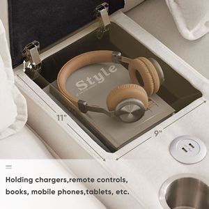 Nuovo Divano a U Moderno da Interno 123*55 Pollici, Simmetrico, 6 Posti Imbottiti con Chaise Longue, Portabicchieri e Porte USB, Video Disponibile - Product Image 4