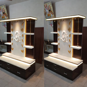 ผู้ผลิตหิ้งไม้สักดีไซน์ทันสมัย รับสั่งทำหิ้งไม้แกะสลักด้วยเลเซอร์ ดีไซน์พิเศษรูปพระพิฆเนศ หิ้งบูชาไม้สีน้ำตาล สำหรับใช้ในสหรัฐอเมริกา - Product Image 6