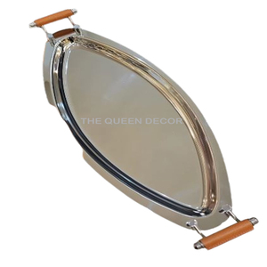 Plateaux de service décoratifs faits à la main pour les fêtes, exclusifs, luxueux, en aluminium plaqué or, créatifs - Product Image 5