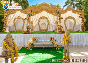 Gujarati Wedding Wooden Mayur Mandap Maharani Mandap for Grand Hindu Marriage High-End Maharani Mandap for Luxury Wedding - Product Image 2