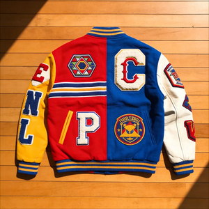 Unisex Crew Neck Coated Formal Varsity <b>Jacket</b> Chenille <b>Patch</b> Embroidery Baseball Letterman High Quality Streetwear Front - Product Image 2