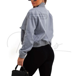 Chaquetas Bomber de Lona para Mujer al por Mayor, Otoño Invierno, Chaqueta Corta a la Moda, Chaqueta Corta Personalizada de Alta Calidad - Product Image 6