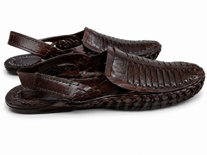 Genuine Leather Mules Open Toe Slip-On Sandals Geometric Pattern Breathable <b>Summer</b> Casual Style - Product Image 4