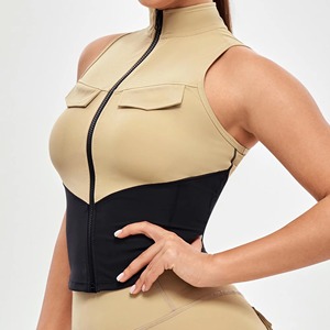 Haut court de sport pour femme de haute qualité, col rond doux, manches longues, coupe ajustée, compression, sexy, pour la gym - Product Image 5