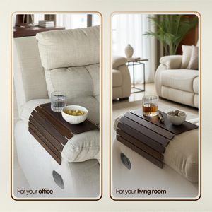 Fabricant et usine de plateaux d'accoudoirs de canapé en bois |   Table d'appoint pour canapé écologique, logo personnalisé, fournisseur OEM en gros - Product Image 4