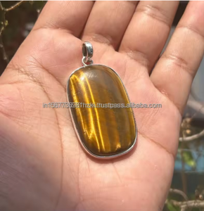 Collar de ojo de tigre 925 más hermoso, piedra de plata de ley, colgante de ojo de tigre, piedra preciosa de ojo de tigre, collar de piedra hecho a mano - Product Image 3