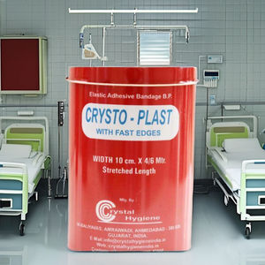 Vendaje Adhesivo y de Sutura Médico de Yeso de París Crystal Hygiene CRYSTO PLAST Clase I Tamaño 10cm X 2.7m Certificado CE - Product Image 1