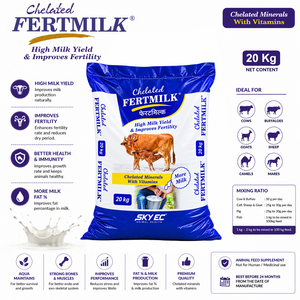 FertMilk, complément alimentaire chélaté de vitamines et de minéraux pour bovins, favorisant la production de lait, la graisse, le SNF et la croissance. |   Emballage : 20 kg - Product Image 2