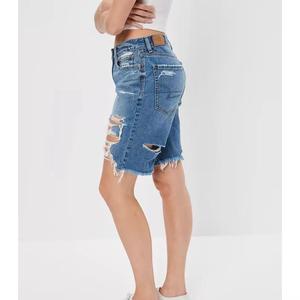 Shorts de Mezclilla para Mujer OEM 2026, Personalizados, de Cintura Alta, a la Moda, Transpirables, Súper Desgastados - Product Image 5