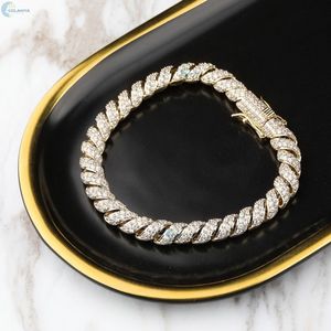 Pulsera de cuerda trenzada con diamantes cultivados en laboratorio, pulsera con incrustaciones de diamantes, pulsera hip hop personalizada para él - Product Image 5