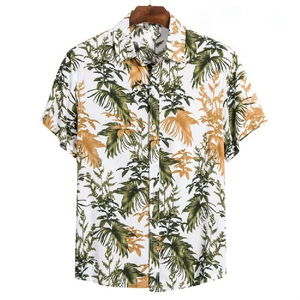 เสื้อเชิ้ตทักซิโด้ผู้ชาย OEM/ODM รุ่น Hombr Camisa สำหรับปี 2026 ลายพิมพ์ทั้งตัว กระดุมแบบปกปิด ผ้ากำมะหยี่ระบายอากาศได้ดี ทรงปกติ แฟชั่นฤดูร้อน - Product Image 4