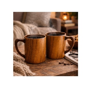 Taza de Café de Madera Hecha a Mano, Taza de Madera Maciza Natural, Diseño Rústico, Taza Ecológica para Beber en la Cocina - Product Image 3