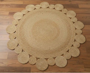 New Bohemian Customized Jute <b>Rug</b> Handmade Woven <b>Natural</b> <b>Fibers</b> <b>Rug</b> Braided Round Jute <b>Rug</b> for Home Decoration - Product Image 3