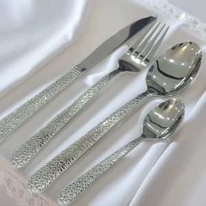 Super Quality Eco Friendly Dishwasher Safe <b>Silver</b> Stainless Steel Flatware <b>Set</b> Contemporary Design for Modern Dining - Product Image 1