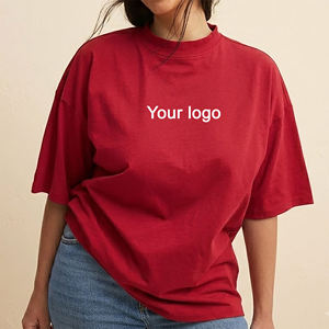 <b>Top</b> Trending <b>High</b> Quality Women's <b>Red</b> Loose Fit Crew Neck Short Sleeve Cotton Casual T-Shirt All Seasons Wear - Product Image 4