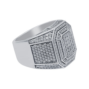 <b>Iced</b> Out Octagon Cluster <b>Ring</b> 925 Sterling Silver Hip Hop Jewelry Rhodium Plated Wedding Engagement Fine Jewelry Hip Hop Jewelry - Product Image 5