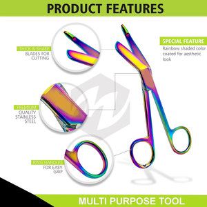 Lister Bandage Scissors Premium Medical Grade Stainless Steel Shears Multi Colored Rainbow <b>Titanium</b> Finish Medic Instruments - Product Image 4