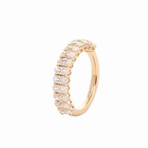 แหวนเพชรทรงรี 3 กะรัต ผลิตด้วยมือจากเพชรเพาะเลี้ยง ตัวเรือนทองคำขาว 14K ดีไซน์หรูหรา ประดับด้วยวงแหวนแบบซ่อน พร้อมวงแหวนรูปไข่ - Product Image 5