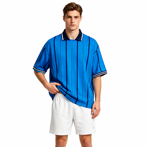 Camiseta Polo Personalizada con Rayas Azules para Hombre, Talla Grande, Manga Corta, Deportiva, Informal, Uniforme para Equipo, Proveedor Mayorista - Product Image 1