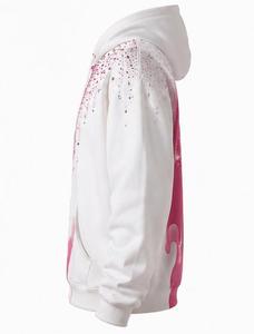 Sudadera con Capucha para Hombre, 100% Algodón, Antiarrugas, Degradado Rosa Blanco, Estampado de Diamantes de Imitación, Corte Regular, Informal, para Otoño - Product Image 3