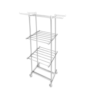 Stainless steel tower clothes <b>drying</b> <b>rack</b> sturdy foldable laundry stand space saving design durable construction for home use - Product Image 2