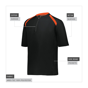 Adult Baseball Cage <b>Jacket</b> Sportswear Stand Front Regular Short Sleeve Breathable Quick Dry Customizable Team <b>Men's</b> <b>Jackets</b> - Product Image 3