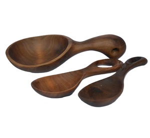 Cuchara de Madera Creativa para Té y Postres, Mini Cuchara de Madera de Boca Ancha con Mango Corto, Reutilizable, Duradera y Multiusos para Sazonar - Product Image 3