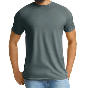 T-shirts pour hommes à col en V, prix bas, haute qualité, 100% coton, logo sur le devant, couleur personnalisée, respirant, séchage rapide, décontracté - Product Image 6