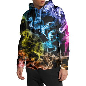 Sweat-shirt à capuche pour homme, imprimé arc-en-ciel, coupe classique, décontracté, en polyester tricoté, pour l'automne - Product Image 3