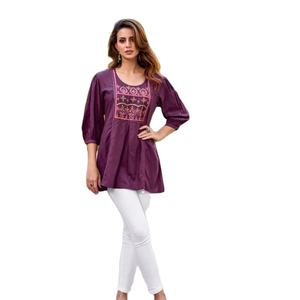 ราคาขายส่งเรยอนพร้อมเย็บปักถักร้อยและเวสเทิร์นท็อปในอินเดีย - Product Image 1