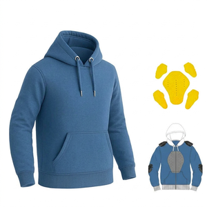 Hoodie de sécurité pour moto d'hiver renforcé en Kevlar, doublé en polaire, résistant aux abrasions, unisexe, avec protection CE - Product Image 1