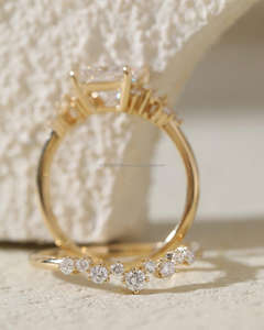 Anillo de Compromiso/Boda de Diamantes Amarillos en Oro de 14K, Estilo Vintage para Mujer, Corte Princesa, Diamante Cultivado en Laboratorio, Certificado IGI de Lujo - Product Image 4