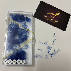 Extensiones de Pestañas Premium 10D Preformadas, Color Negro Mate, Estilo Coreano, Base Puntiaguda, Ligeras y Suaves - Product Image 1