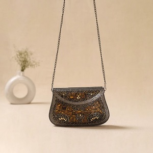 Bolso de mano metálico para novia con cadenas de moda, cubierta ecológica, hecho a mano, alta calidad, estilo antiguo por f s i - Product Image 2