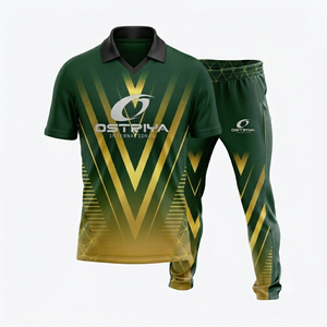 Custom Heat-Transfer Printing Breathable Cricket Uniform Front 2026 Latest Design 100% Polyester Moisture-Wicking Unisex - Product Image 3