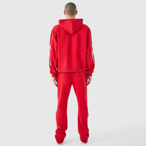 ชุดวอร์มผู้ชายแบบคัสตอม โอเวอร์ไซส์ ผ้าฟลีซคอตตอน 100% เสื้อคอกลมคุณภาพสูง ชุดเซ็ตสองชิ้น เสื้อสเวตเชิ้ตแบบเรียบ - Product Image 4