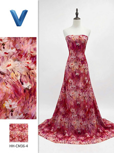 Tissu satiné floral Viet Thang 58/60 pouces, léger, respirant, 60 GSM, polyester tissé, largeur personnalisable, vêtements pour femmes - Product Image 4