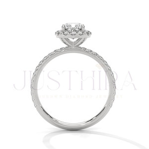 Elegant Design 14k Rose Gold Engagement <b>Ring</b> Classic <b>Proposal</b> <b>Ring</b> With Cushion Cut Moissanite Diamond Wedding Jewelry For Women - Product Image 5