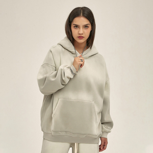 Sudadera con Capucha para Mujer, Estilo Casual de Invierno, Lavado Ácido, Transpirable, 100% Algodón, Tallas Grandes, Ecológica, Tendencia en Color Liso - Product Image 4