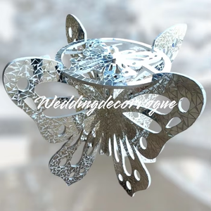 Muebles de boda de plata de estilo moderno simple mejor mesa de diseño de mariposa con hermosa decoración para boda - Product Image 2