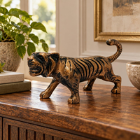 Sculpture de tigre vintage, artisanat moderne en aluminium, décoration intérieure écologique, statue de table de luxe, cadeau, objet d'art pour la maison