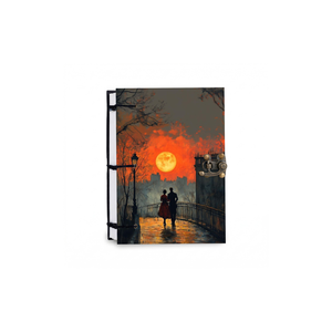 Luxury <b>A5</b> Handmade Paper <b>Notebook</b> 100 Pages | Eco Friendly Journal Artistic City Sunset Theme | Hard Cover Diary Sketchbook Use - Product Image 3
