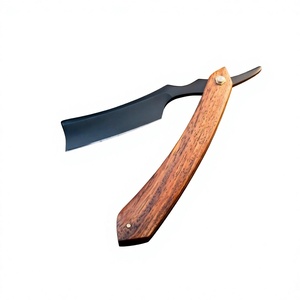 Rasoir à lame droite avec manche en bois, lame en acier au carbone de 0,6 mm d'épaisseur, bouton de réglage du pouce, pliable - Product Image 5
