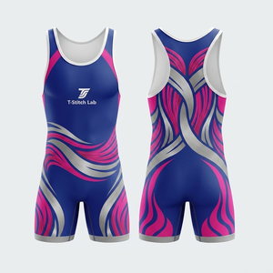 Maillots de lutte sans manches pour hommes en Spandex/Polyester de haute qualité, séchage rapide, antibactériens, logo personnalisé avant/arrière, vente en gros pour la gym - Product Image 1