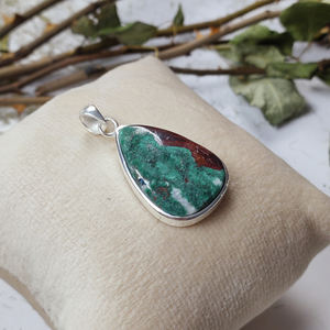 จี้คริสโซคอลล่าทรงแฟนซีประดับขอบเงินแท้ 925 เครื่องประดับพลอยขายส่ง - Product Image 1