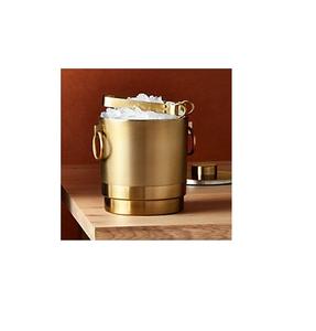 Vintage Brass Ice Basket For Home Bar Decorative Metal Ice Bucket For Cocktail Party <b>Drinks</b> Serving <b>Table</b> - Product Image 1